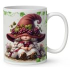 Névvel kérhető - Egy pohár bor és a borász manó lány mintás bögre