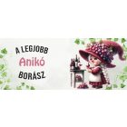 Névvel kérhető - A legjobb borász manólány pohárral mintás bögre