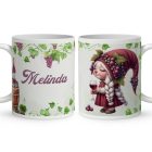 Névvel kérhető - Cuki borász manó lány mintás bögre