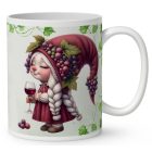 Névvel kérhető - Cuki borász manó lány mintás bögre