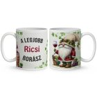 Névvel kérhető - A legjobb borász manó koccintsunk mintás bögre