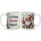 Névvel kérhető - A legjobb borász manó és a vörös bor mintás bögre