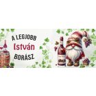 Névvel kérhető - A legjobb borász manó és a vörös bor mintás bögre