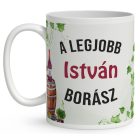 Névvel kérhető - A legjobb borász manó és a vörös bor mintás bögre