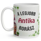 Névvel kérhető - A legjobb borász manó mintás bögre