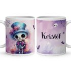 Névvel kérhető - Halloween Csontváz mintás bögre