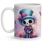 Névvel kérhető - Halloween Csontváz mintás bögre