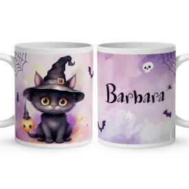 Névvel kérhető - Halloween Cicus mintás bögre