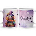 Névvel kérhető - Halloween Könyvek mintás bögre