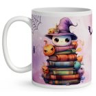 Névvel kérhető - Halloween Könyvek mintás bögre
