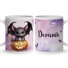 Névvel kérhető - Halloween Denevér mintás bögre