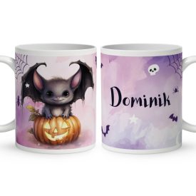 Névvel kérhető - Halloween Denevér mintás bögre
