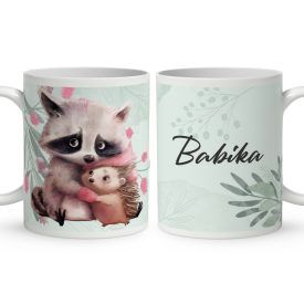   Névvel kérhető - A legcukibb mosómaci és sünike mintás bögre