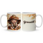 Névvel kérhető - Tündéri őszi manó lány mintás bögre