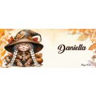 Névvel kérhető - Kávézós őszi manó lány mintás bögre