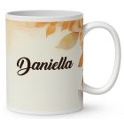 Névvel kérhető - Kávézós őszi manó lány mintás bögre