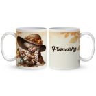 Névvel kérhető - Legcukibb őszi manó lány mintás bögre