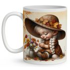 Névvel kérhető - Legcukibb őszi manó lány mintás bögre