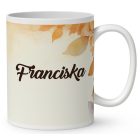 Névvel kérhető - Legcukibb őszi manó lány mintás bögre