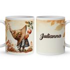 Névvel kérhető - Őszi manó lány és az alma mintás bögre