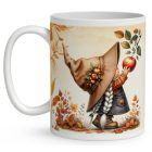 Névvel kérhető - Őszi manó lány és az alma mintás bögre