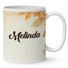 Névvel kérhető - Kacagó őszi manó lány mintás bögre