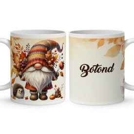   Névvel kérhető - Cuki őszi manó sünikével mintás bögre