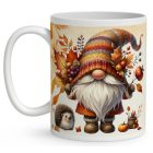 Névvel kérhető - Cuki őszi manó sünikével mintás bögre