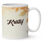 Névvel kérhető - Hintázó őszi manó mintás bögre