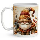 Névvel kérhető - Kandallós őszi manó mintás bögre