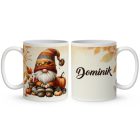 Névvel kérhető - Őszi manó és a tök mintás bögre