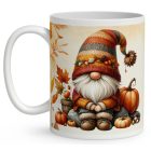 Névvel kérhető - Őszi manó és a tök mintás bögre