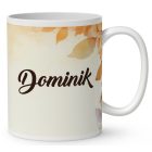 Névvel kérhető - Őszi manó és a tök mintás bögre