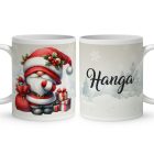 Névvel kérhető - Cuki karácsonyi manó mintás bögre