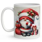 Névvel kérhető - Cuki karácsonyi manó mintás bögre