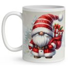 Névvel kérhető - Puttonyos karácsonyi manó mintás bögre