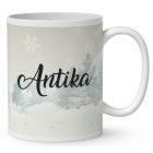 Névvel kérhető - Puttonyos karácsonyi manó mintás bögre