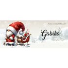 Névvel kérhető - Karácsonyi manó és a szánkó mintás bögre