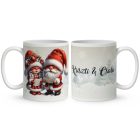 Névvel kérhető - Éneklő karácsonyi manók mintás bögre