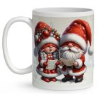 Névvel kérhető - Éneklő karácsonyi manók mintás bögre