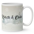 Névvel kérhető - Éneklő karácsonyi manók mintás bögre