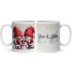 Névvel kérhető - Építsünk hóembert, karácsonyi manók mintás bögre