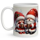 Névvel kérhető - Forró csokis karácsonyi manók mintás bögre