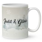 Névvel kérhető - Forró csokis karácsonyi manók mintás bögre