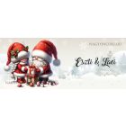 Névvel kérhető - Ajándékozó karácsonyi manók mintás bögre