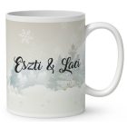 Névvel kérhető - Ajándékozó karácsonyi manók mintás bögre