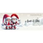 Névvel kérhető - Korcsolyázó karácsonyi manók mintás bögre