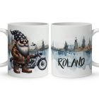 Névvel kérhető - Rád várok - Motoros manó mintás bögre