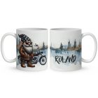 Névvel kérhető - Rád várok - Motoros manó mintás bögre