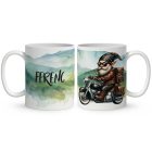 Névvel kérhető - Úton - Motoros manó mintás bögre